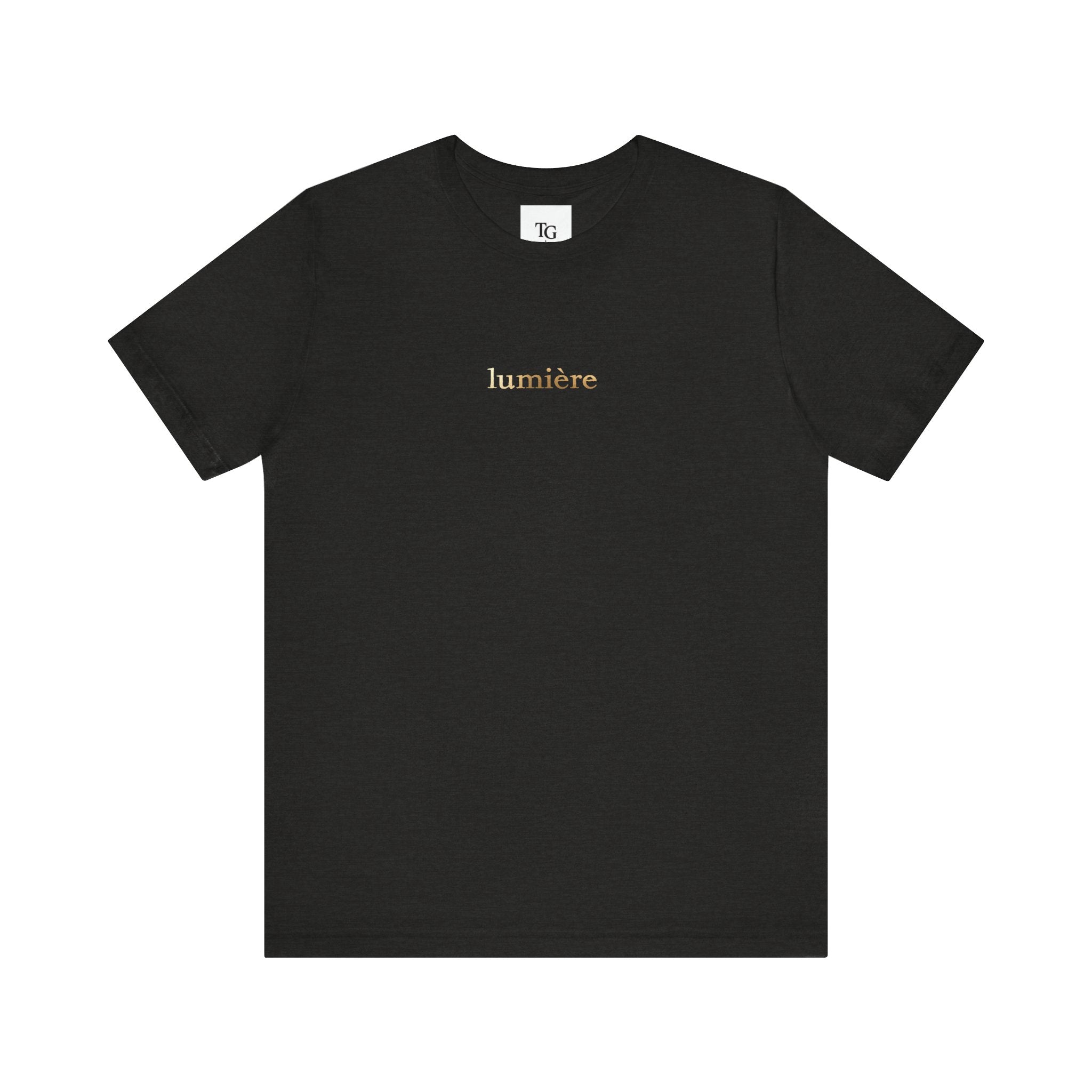 Lumière Unisex Jersey Tee, Casual T-Shirt, Everyday Wear, Gift for Him/Her, Minimalist Style, Black Tee