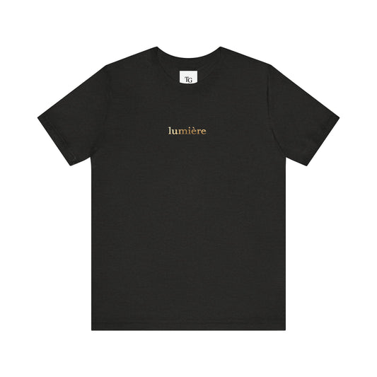 Lumière Unisex Jersey Tee, Casual T-Shirt, Everyday Wear, Gift for Him/Her, Minimalist Style, Black Tee