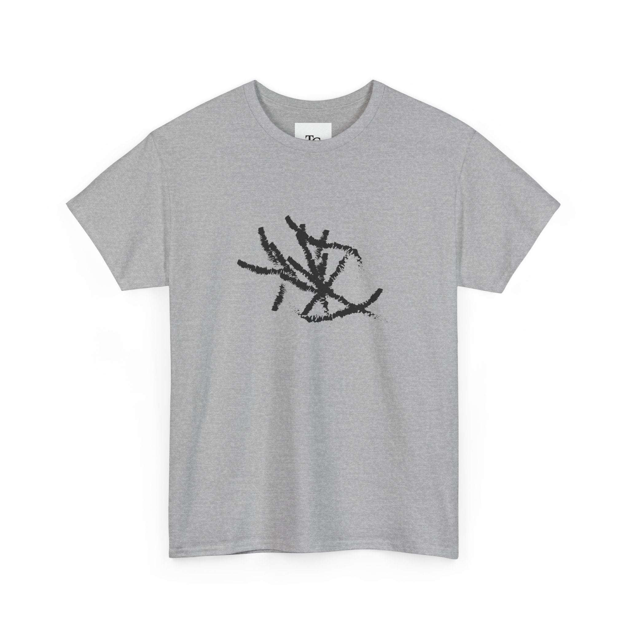 Unisex Heavy Cotton Tee with Abstract Art, Casual Streetwear, Graphic Tee for Art Lovers, Comfortable Everyday Wear, Gift for Birthdays