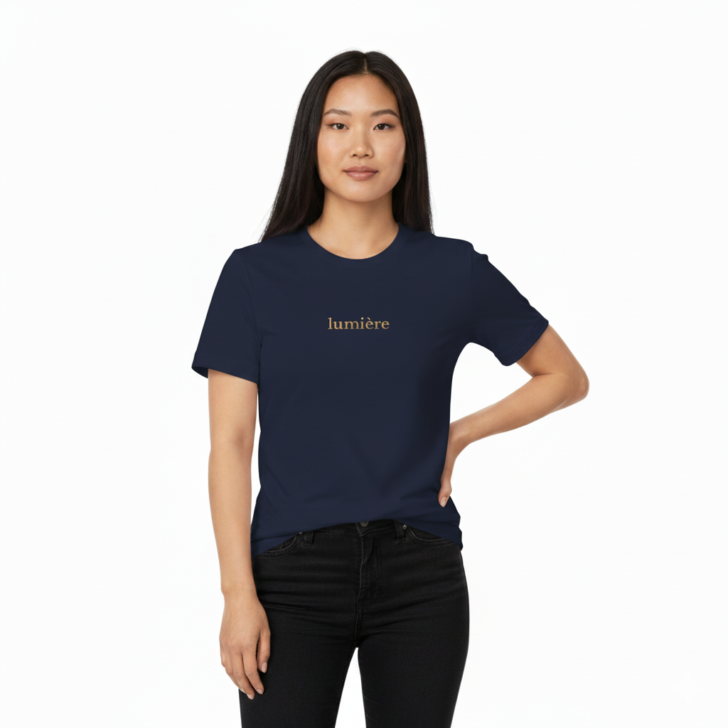 Lumière Unisex Jersey Tee, Casual T-Shirt, Everyday Wear, Gift for Him/Her, Minimalist Style, Black Tee