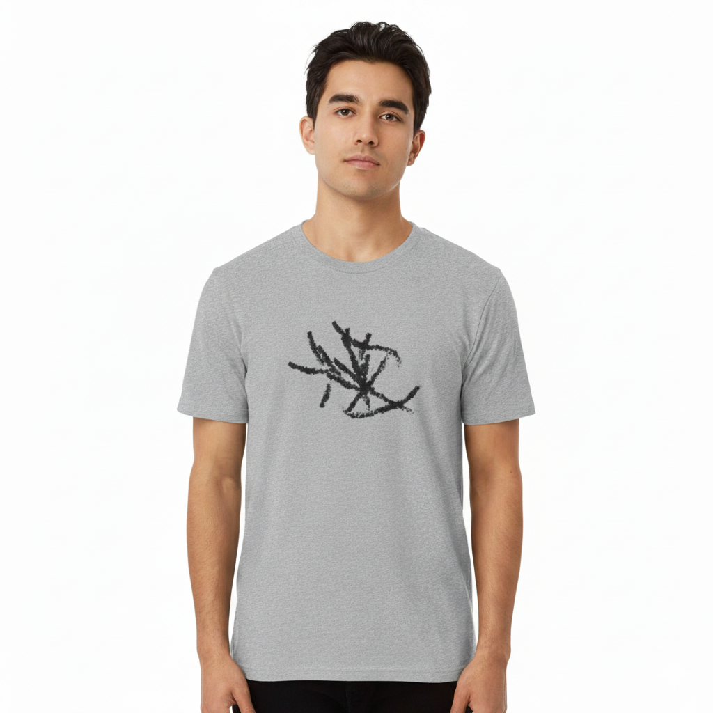 Unisex Heavy Cotton Tee with Abstract Art, Casual Streetwear, Graphic Tee for Art Lovers, Comfortable Everyday Wear, Gift for Birthdays