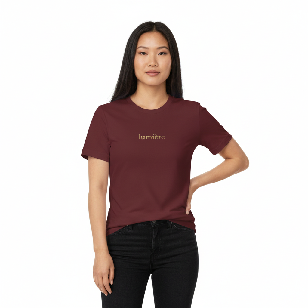 Lumière Unisex Jersey Tee, Casual T-Shirt, Everyday Wear, Gift for Him/Her, Minimalist Style, Black Tee