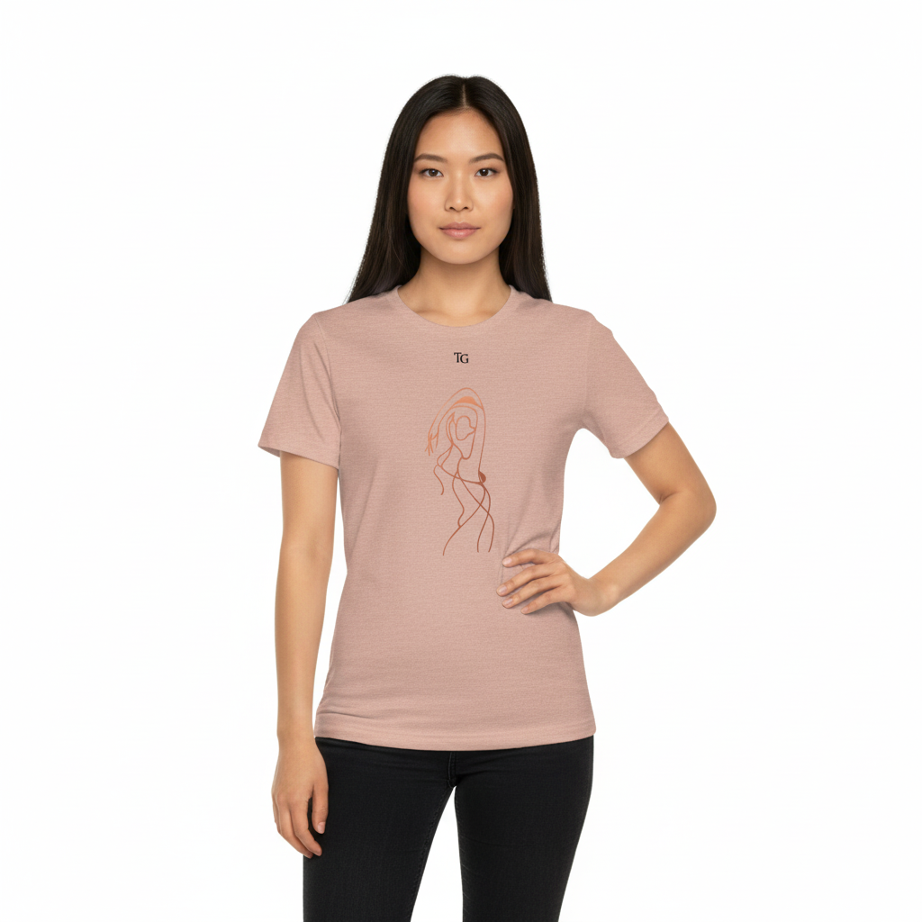 Stylish Feminine Tee with Minimalist Design, Casual Wear, Gift for Her, Fashion T-Shirt, Everyday Style