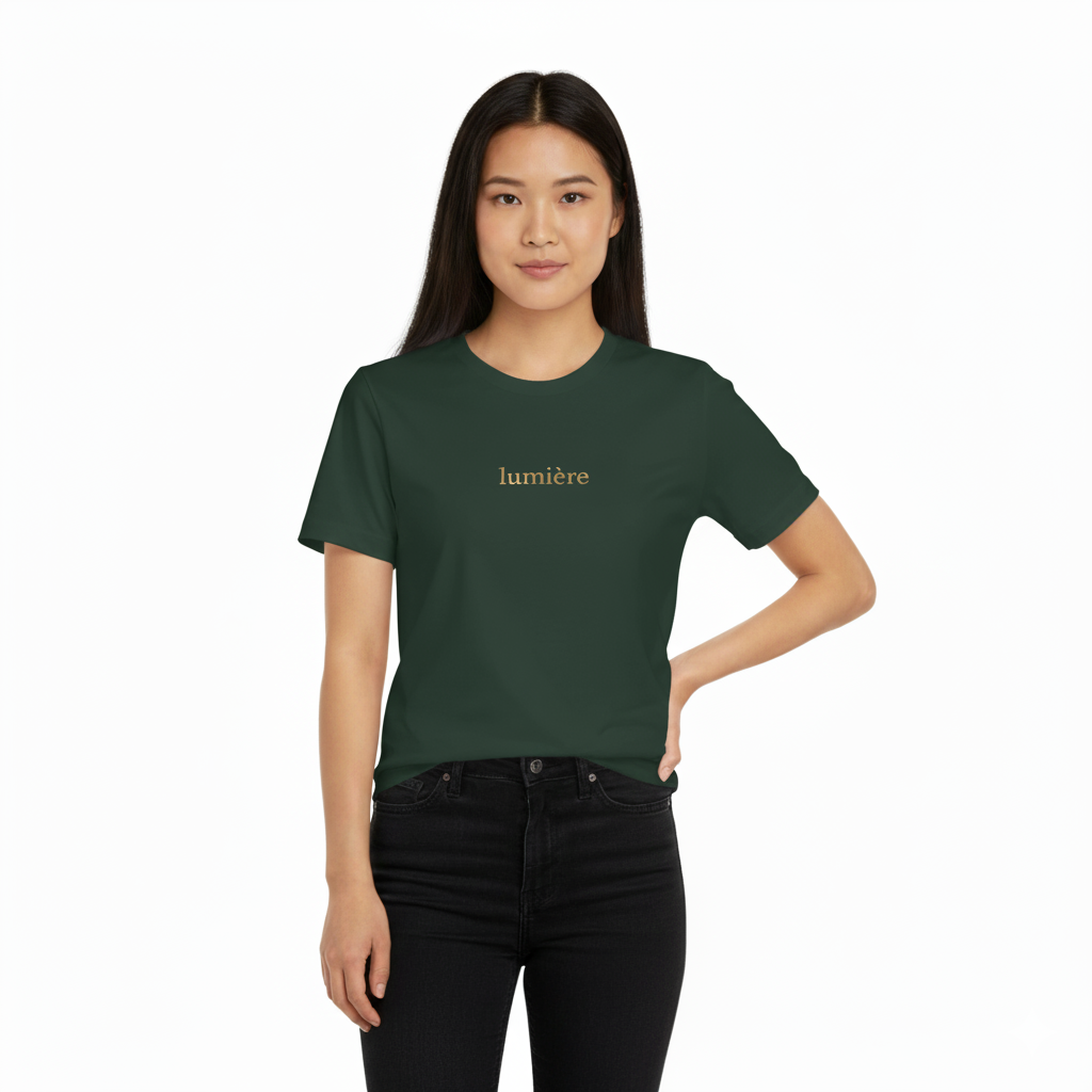 Lumière Unisex Jersey Tee, Casual T-Shirt, Everyday Wear, Gift for Him/Her, Minimalist Style, Black Tee