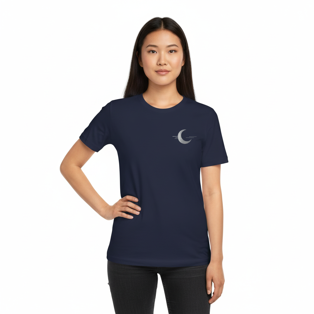 Serene Moon Graphic Tee, Relaxed Unisex T-Shirt for Stargazers, Casual Wear, Gift for Astronomers, Outdoor Adventures, Celestial Lovers